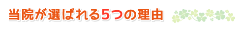 当院が選ばれる5つの理由